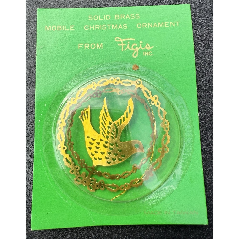 Vintage Solid Brass Mobile Bird Christmas Ornament Figis in Original‎ Packaging